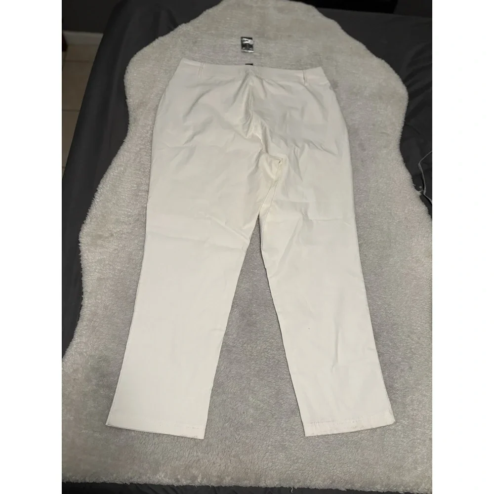 New Ashley Stewart‎ Women's High Waist White Dress Pants Size 16 Straight READ